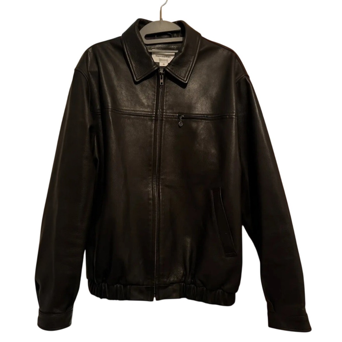 Thisisneverthat Men's Leather Jacket - Size M - Black Goat Leather Bomber Style
